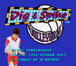 Dig & Spike Volleyball Title Screen
